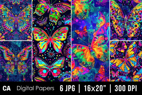 Abstract Neon Butterfly Backgrounds: Bold Digital Art for Modern Creators