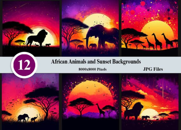 African Animals and Sunset Backgrounds: A Designer's Toolkit