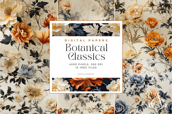 Botanical Classics Backgrounds: Elevate Your Creative Projects