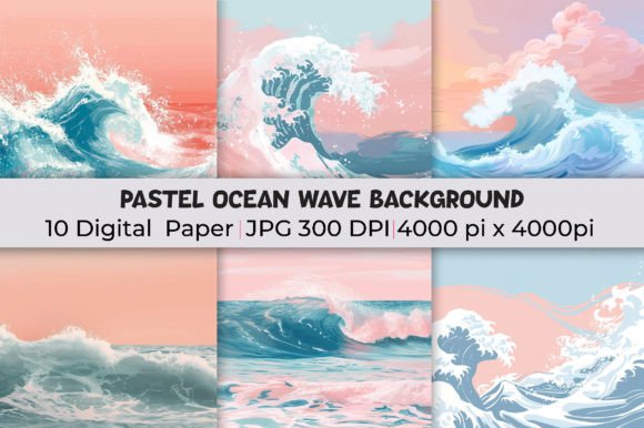 Bring a Sense of Calm to Your Creations with Pastel Ocean Wave Backgrounds