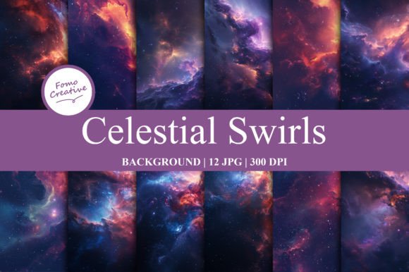 Celestial Swirls Backgrounds: Elevating Digital Design with Cosmic Allure