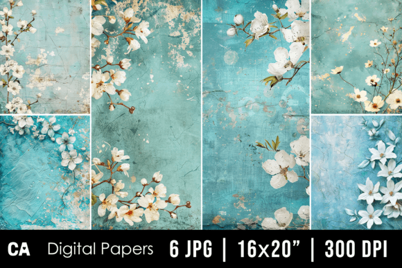 Charming Vintage Blue Floral Backgrounds for Your Projects
