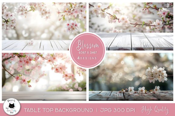 Cherry Blossom Table Top Backgrounds: Elevate Your Spring Content