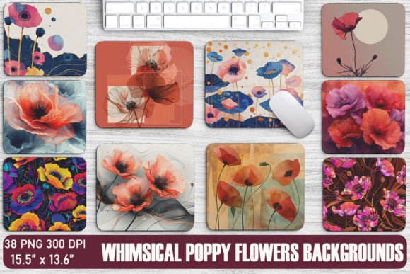 Enchanting Whimsical Poppy Flowers Backgrounds for Creatives