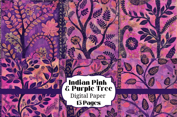 Indian Purple Pink Tree Backgrounds for Vibrant Designs