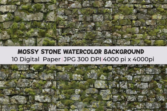 Mossy Stone Watercolor Backgrounds: A Designer's Natural Canvas