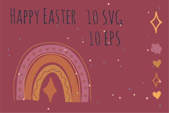 Rainbow Happy Easter 11: A Modern Boho Design Asset