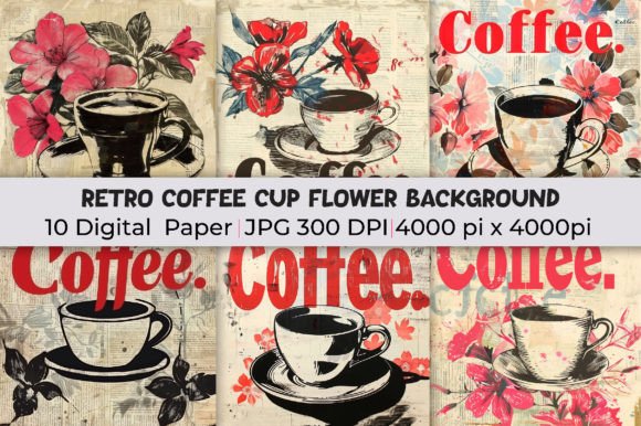 Retro Coffee Cup Flower Backgrounds: A Designer's Guide