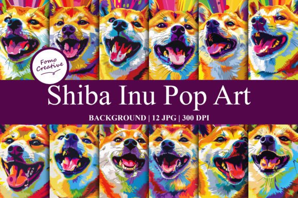 Shiba Inu Pop Art Backgrounds: Beyond Basic Digital Paper