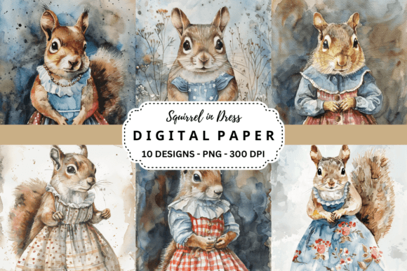 Squirrel in Dress Backgrounds: Playful Charm for Creative Projects