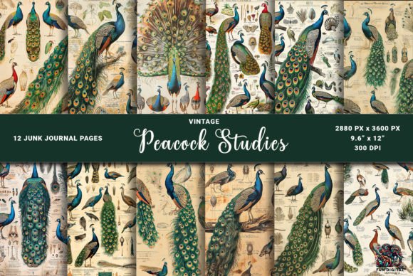 Unleashing Opulent Creativity with Vintage Peacock Journal Backgrounds