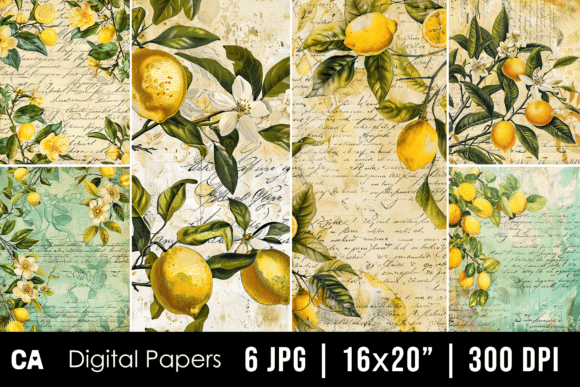 Vintage Lemon Journal Page Backgrounds: A Fresh Take on Classic Design