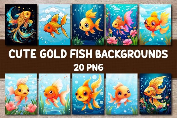Whimsical Charm: Cute Goldfish Backgrounds for Covers