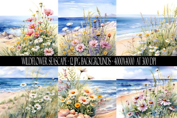 Wildflower Seascape Backgrounds: Nature Meets the Coast