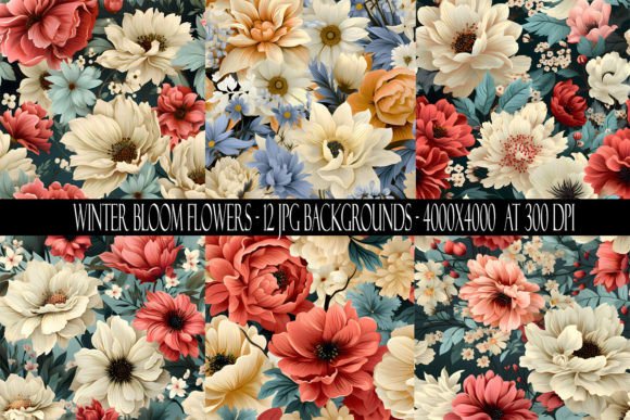 Winter Bloom Flower Backgrounds for Your Creative Projects
